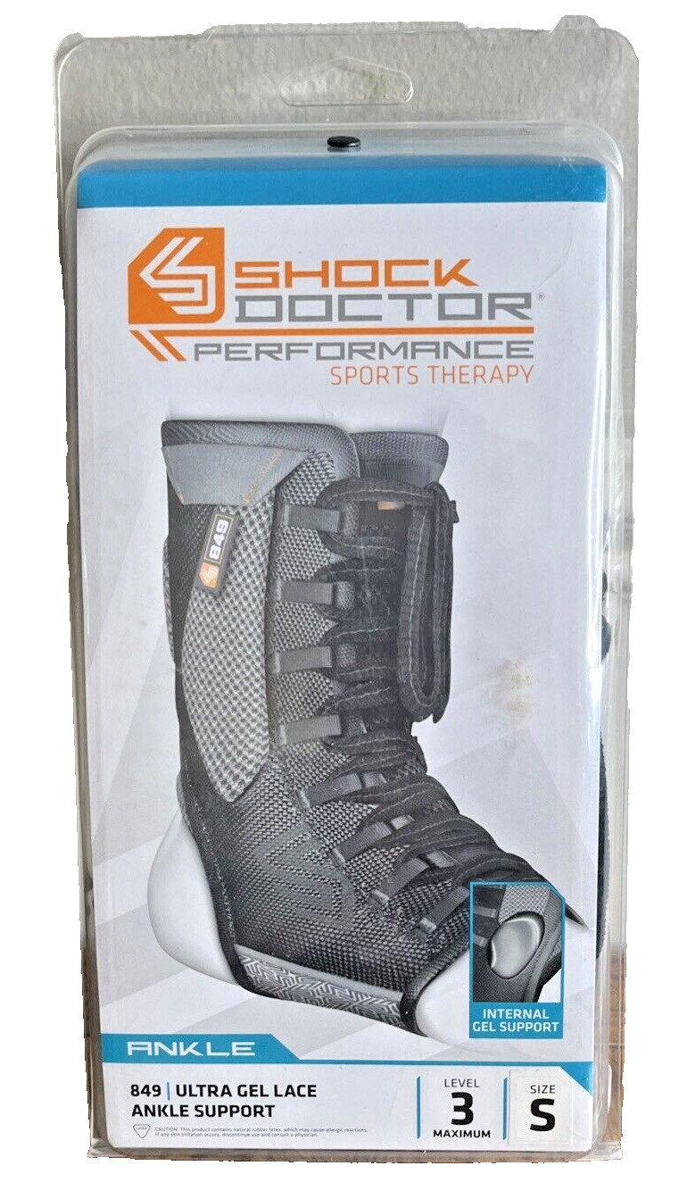 Shock Doctor Ankle Support Ultra Gel Wrap Lace Black Level 3 S Small NIB Sport
