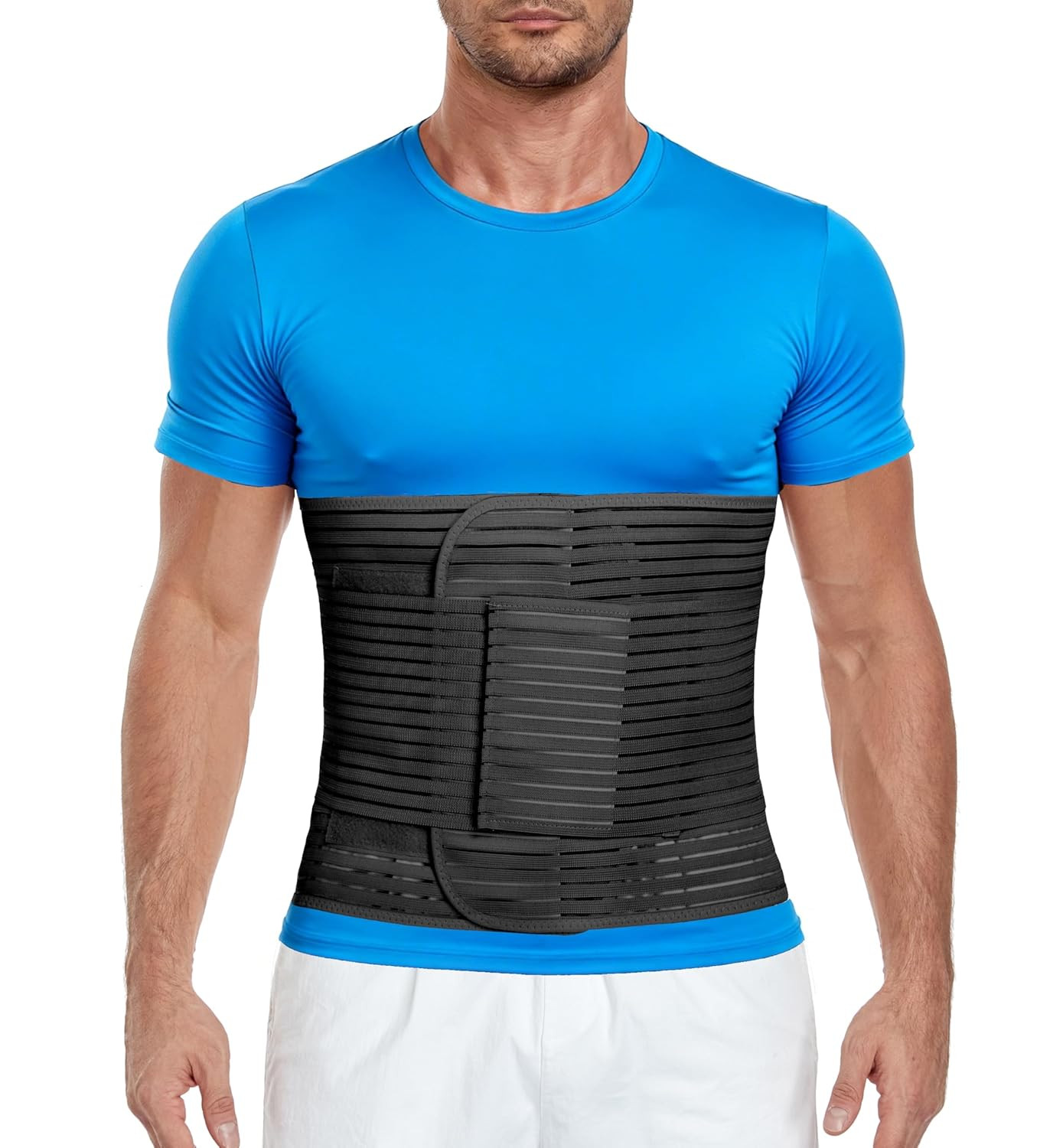 Abdominal Binder, 12-Inch Wide Elastic Belly Wrap for Men and Women, Abdominal B
