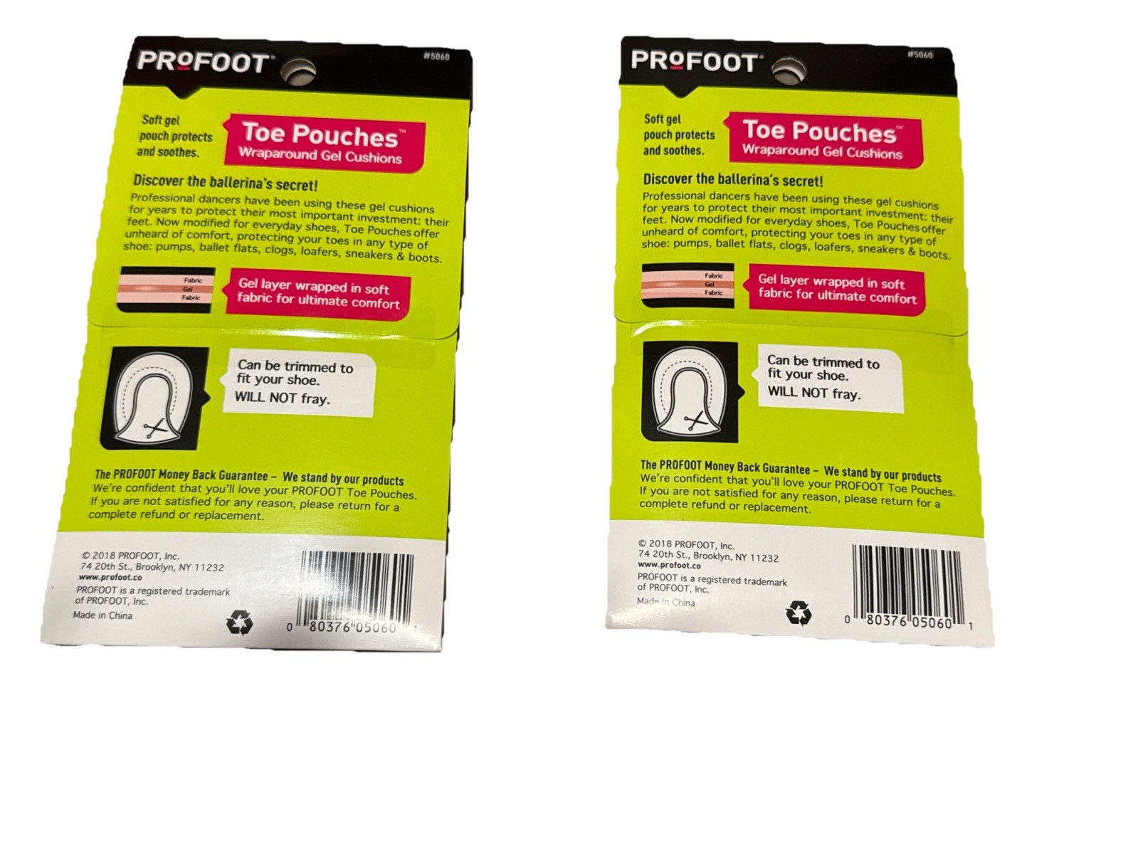Profoot Toe Cushions for Pain Relief Comfortable Support for Heels and Shoes X2