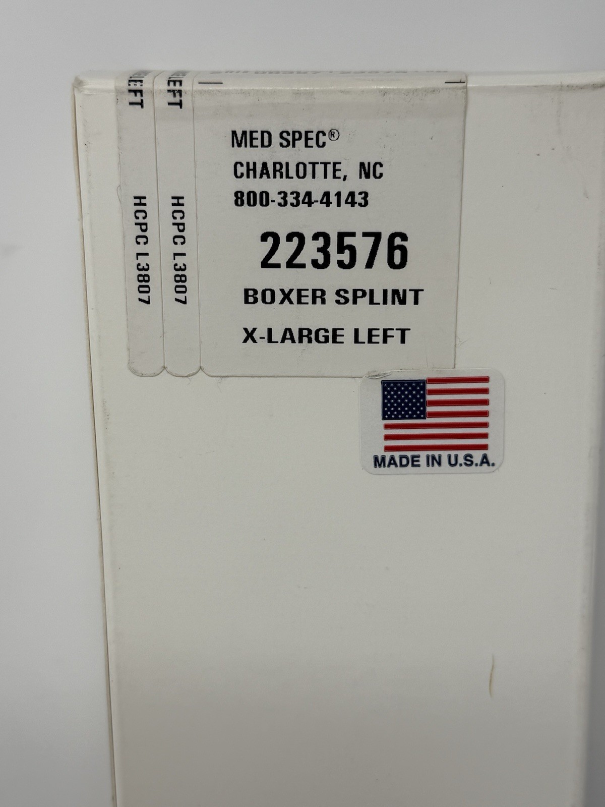 MedSpec Boxer Splint X-Large Left Clamshell Closure New Free Shipping