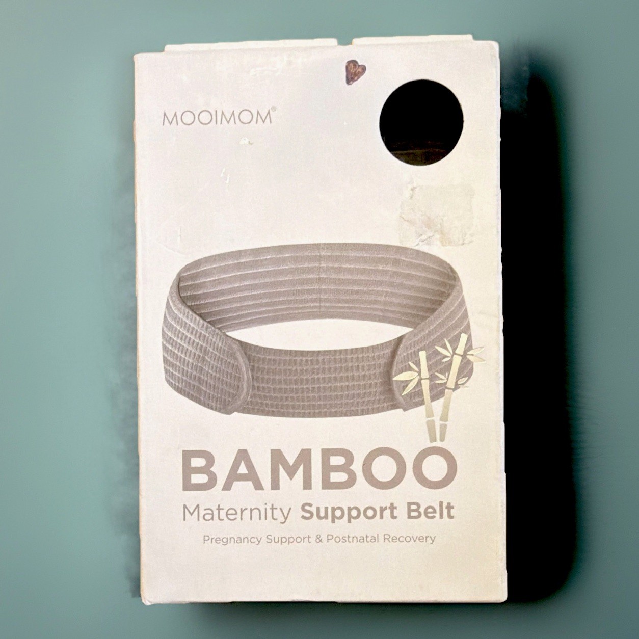 MOOIMOM Bamboo Maternity Support Belt Belly Band NIB New In Box Size Large Gray