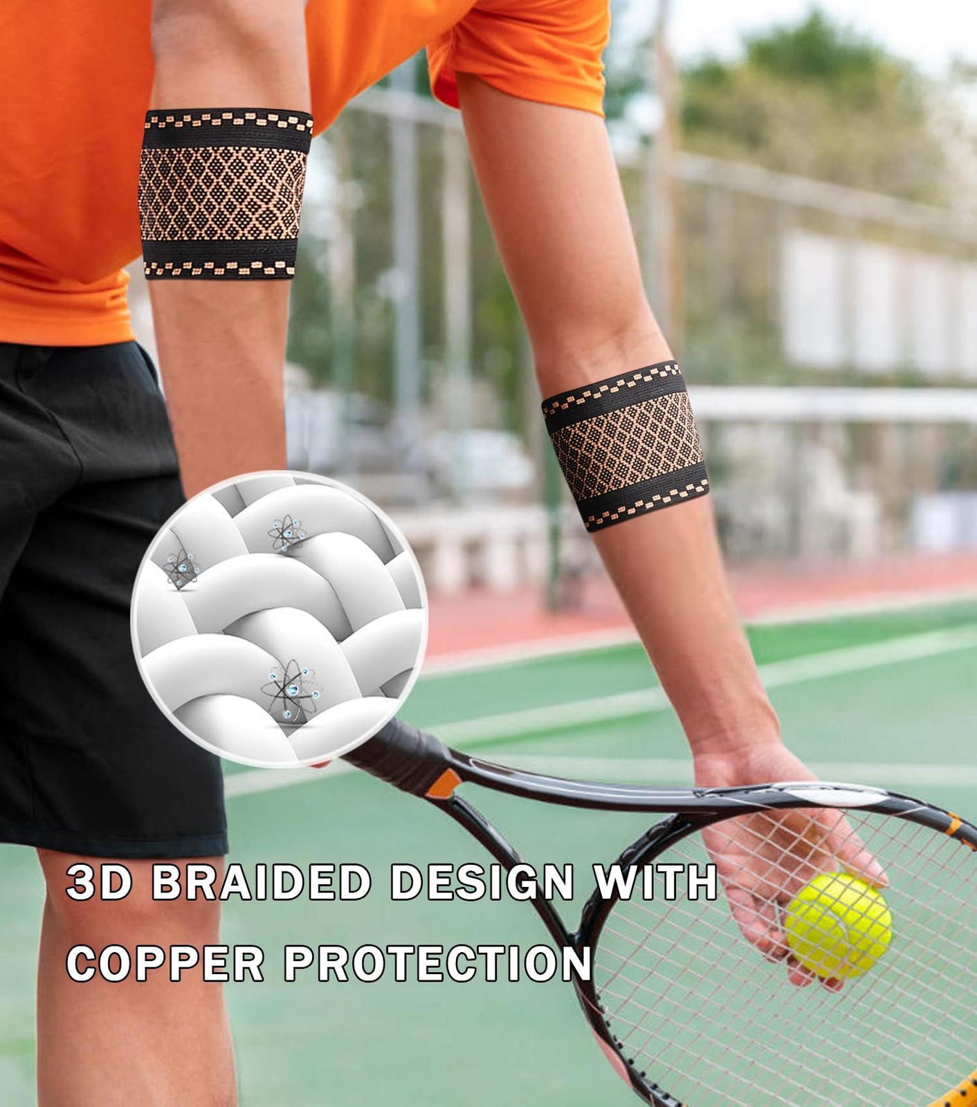 FVVWVV 1 Pair Elbow Compression Sleeve, Brace Support For Medium, Brown