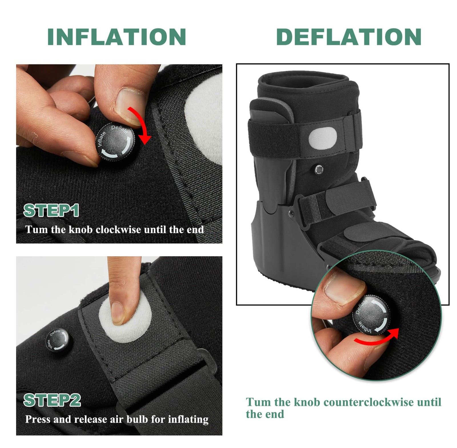 Short Walking Boot, CAM Fracture Boot Protection Walker with Plastic Molded U…