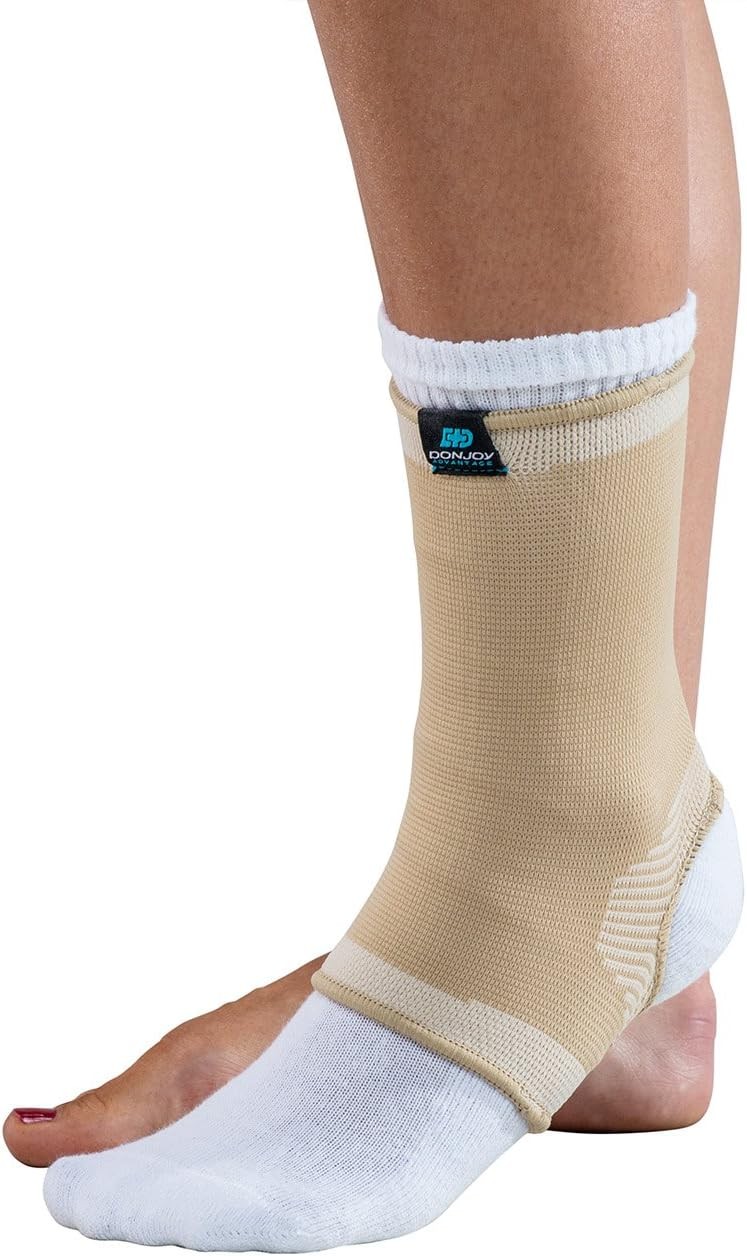 DonJoy Advantage Elastic Ankle with Open-heel Design, Tan Large