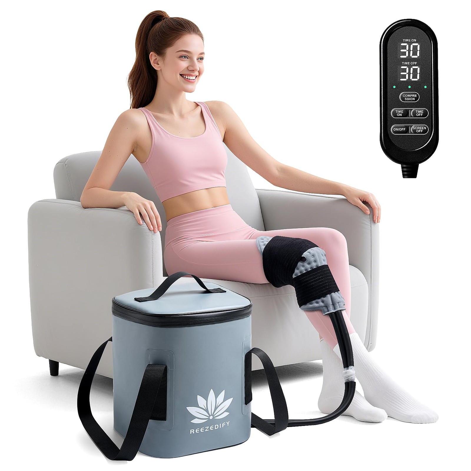 Reezedify Ice Machine for Knee Shoulder Hip After Surgery w/Compression, Cold…