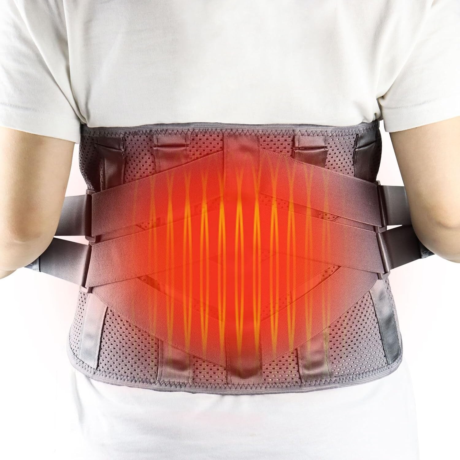 Heated Back Braces, Adjustable Back Support Belt with Heating Operated