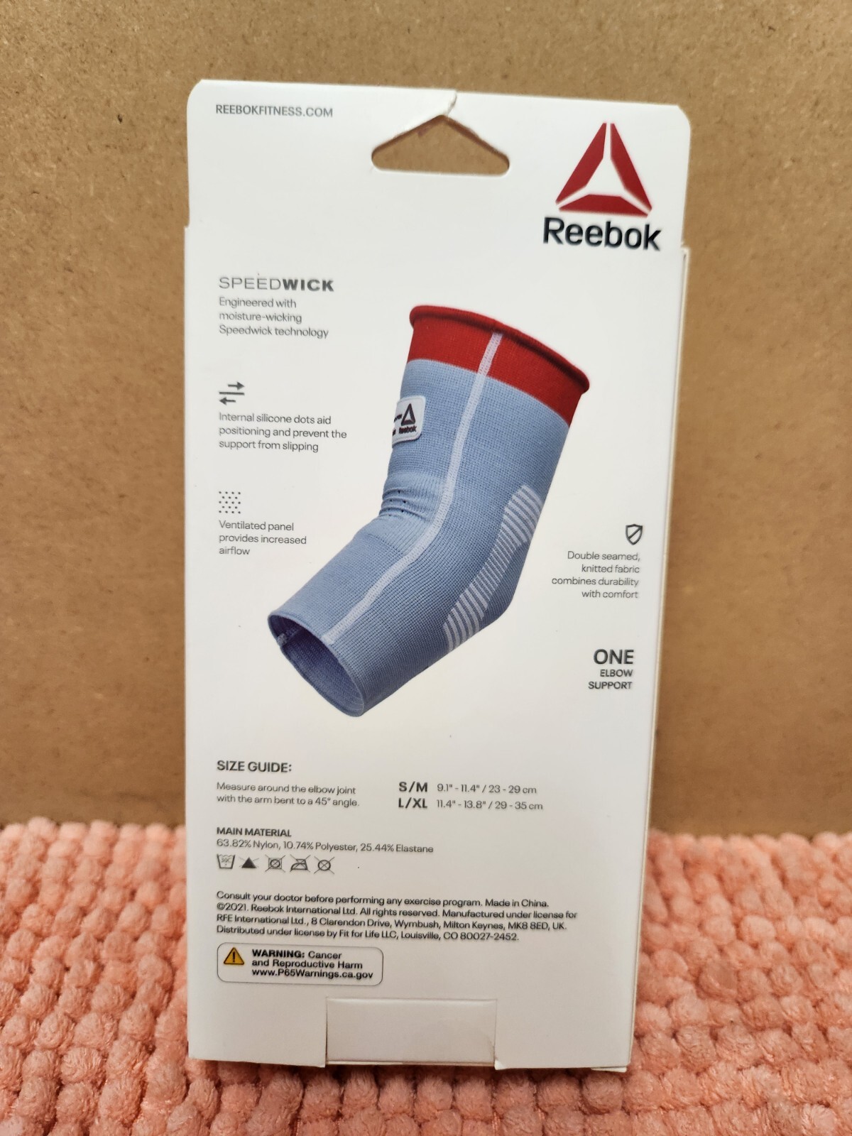 Reebok SpeedWick Elbow Support Sleeve Sz Large/XL Reebok Fitness Sleeve NEW