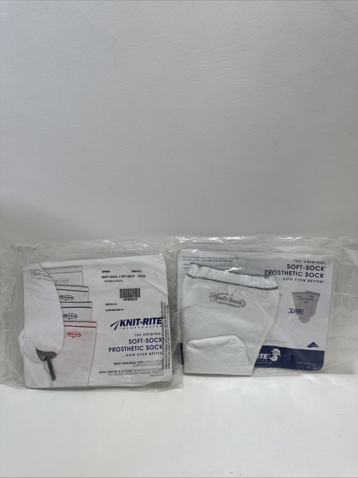 Knit-Rite Prosthetic Soft Sock Size #1 #2 8-12 LTWT Hole 1SPSRGXS Lightweight