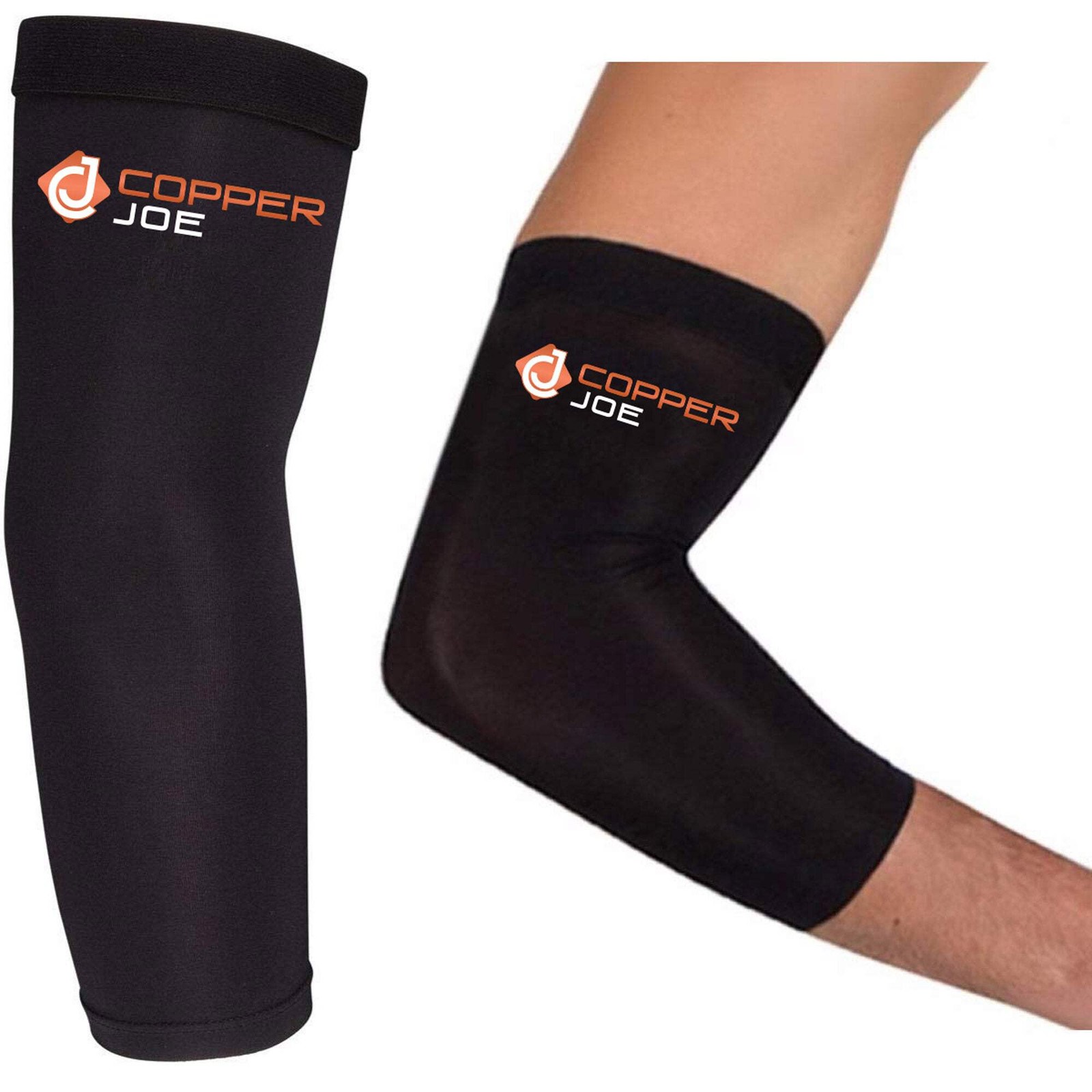 2 Pack Copper Joe Elbow Compression Sleeve Brace Arthritis Tennis Men and Women