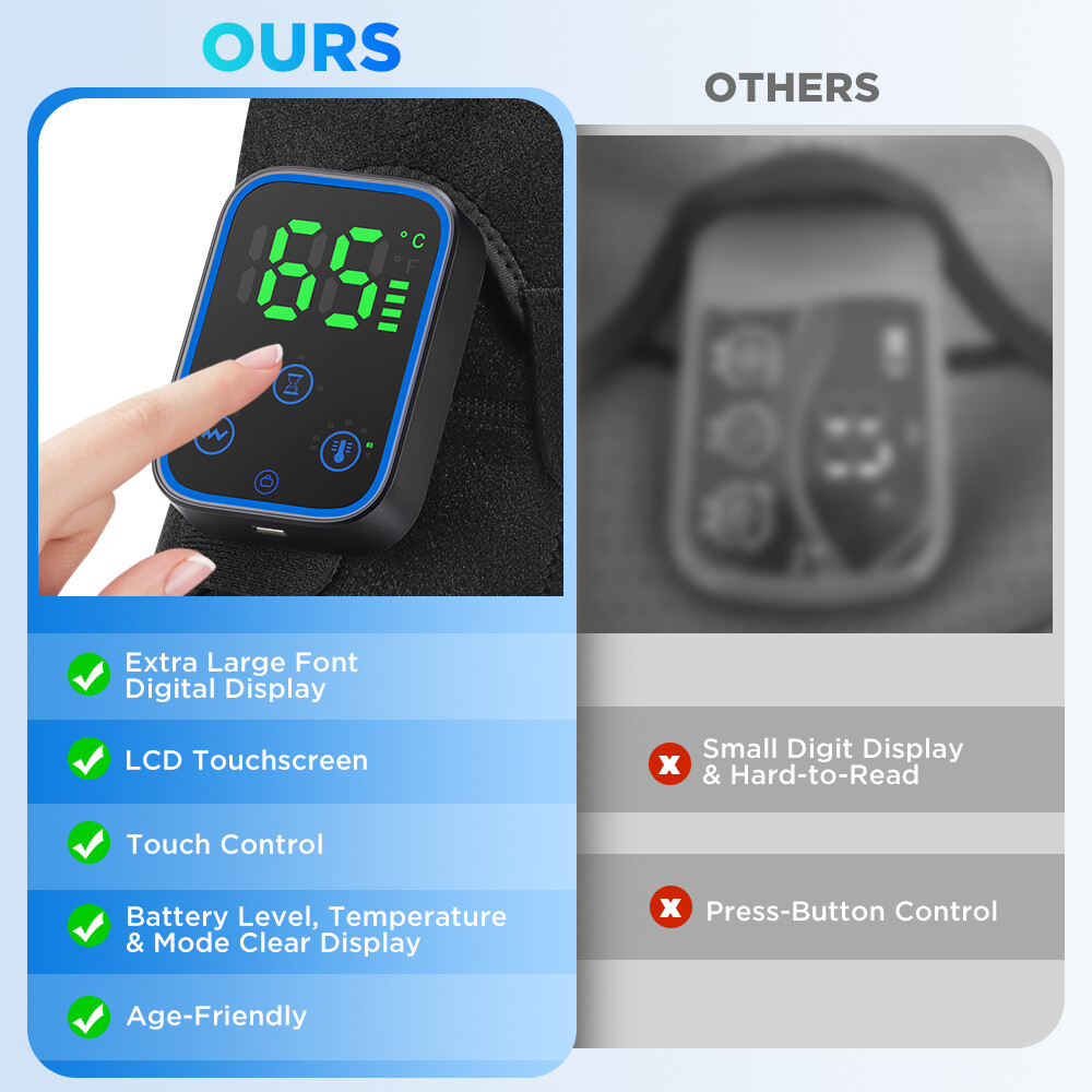 APP Control Cordless Shoulder Brace Massager Heating Vibration for Pain Relief