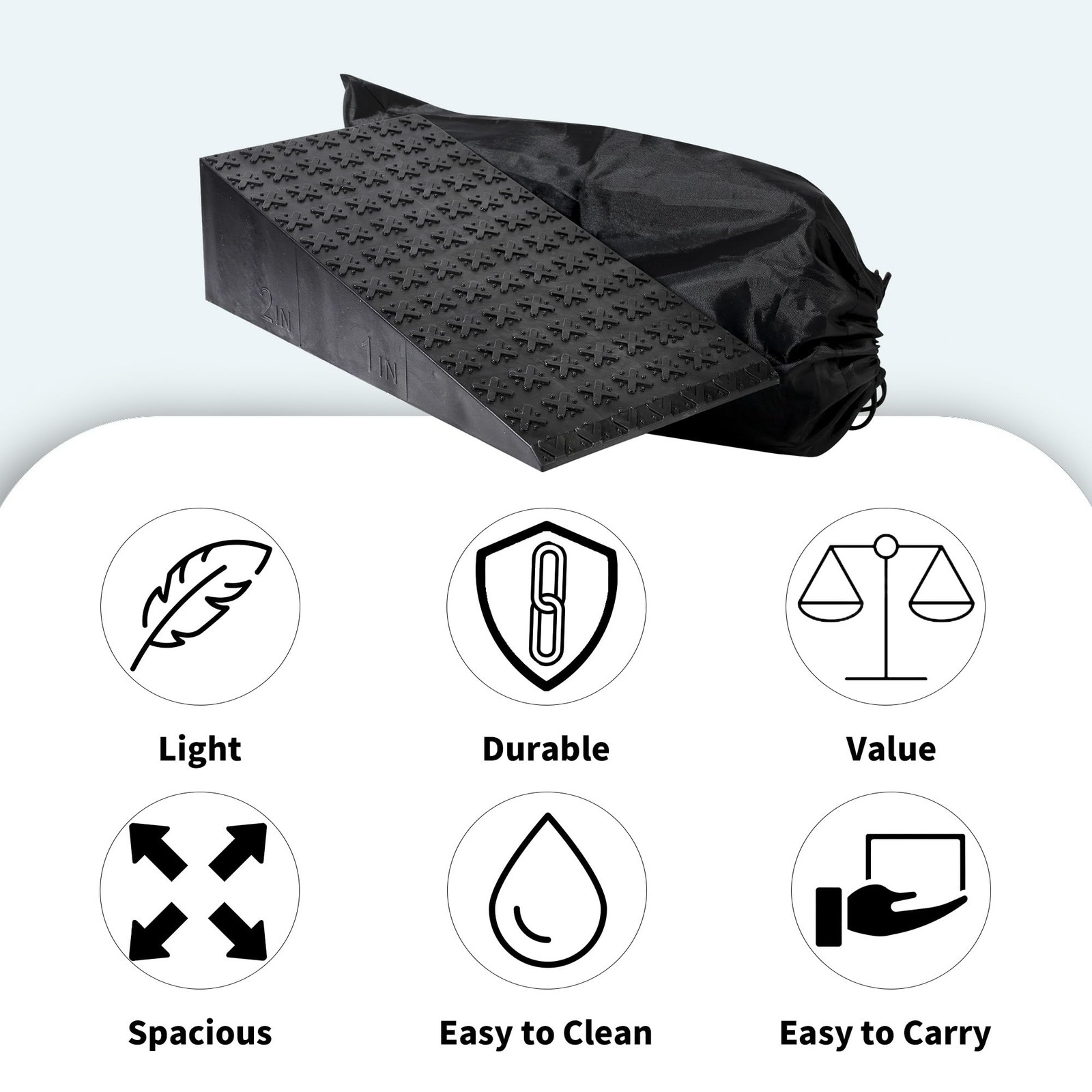 2 PCS Squat Wedge – Durable Slant Board for Calf Stretching, Can Black