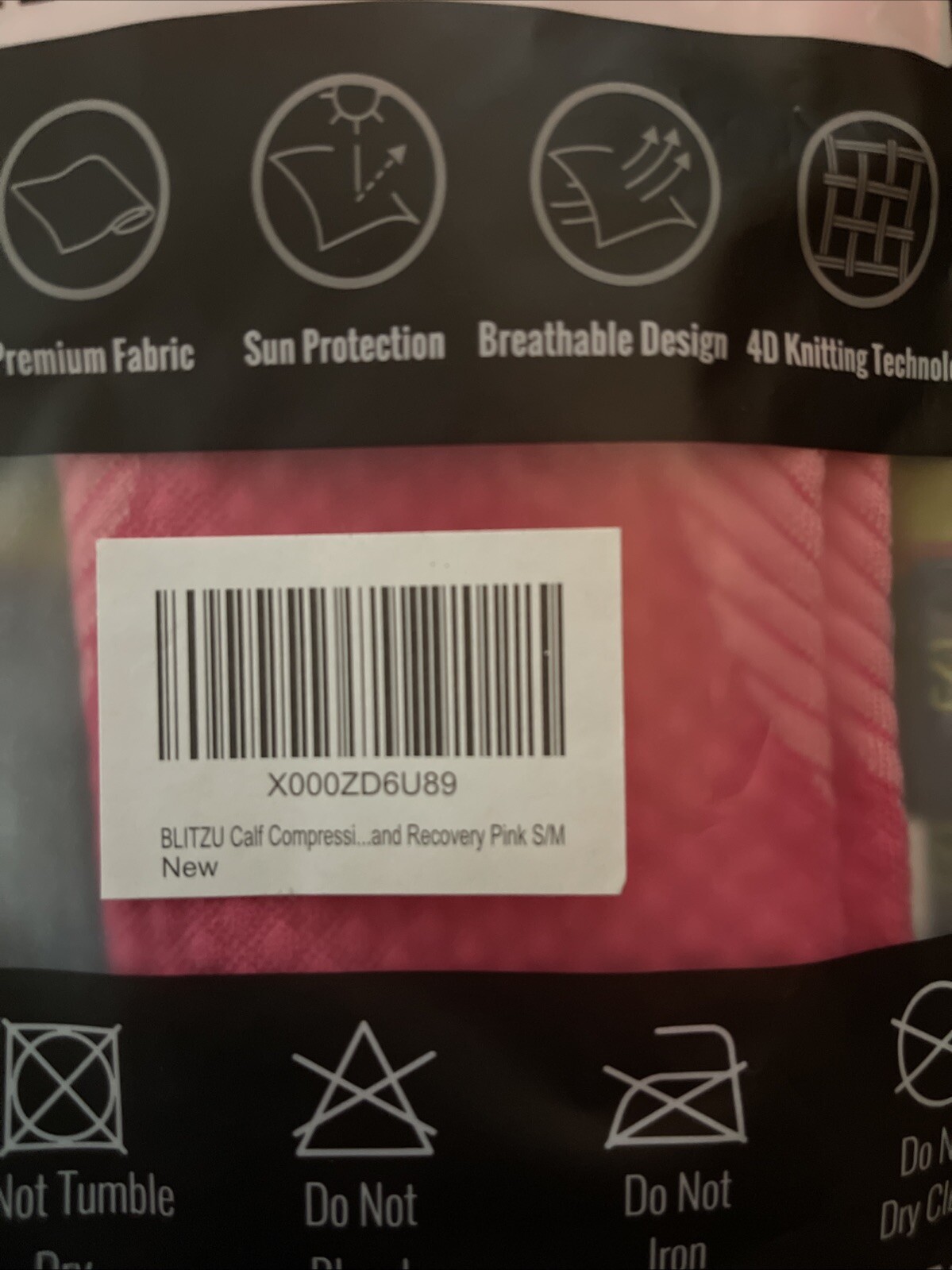 Premium Small/ Medium. S/M. Calf Compression Sleeves. Blitzu 1 Pair. Pink. New