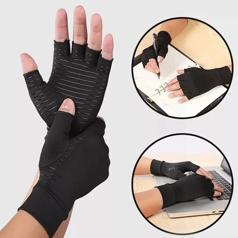 Copper Arthritis Compression Gloves Hand Support Pain Relief Joint Self Care