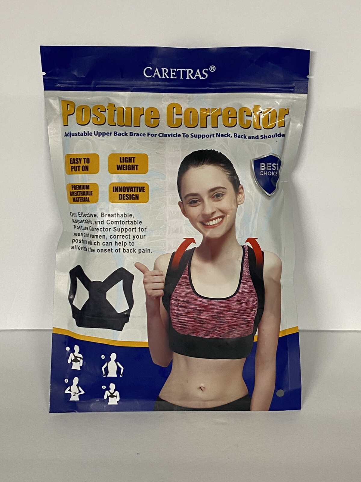 Caretras- Posture Corrector-Unisex-adjustable Upper Back Brace XL