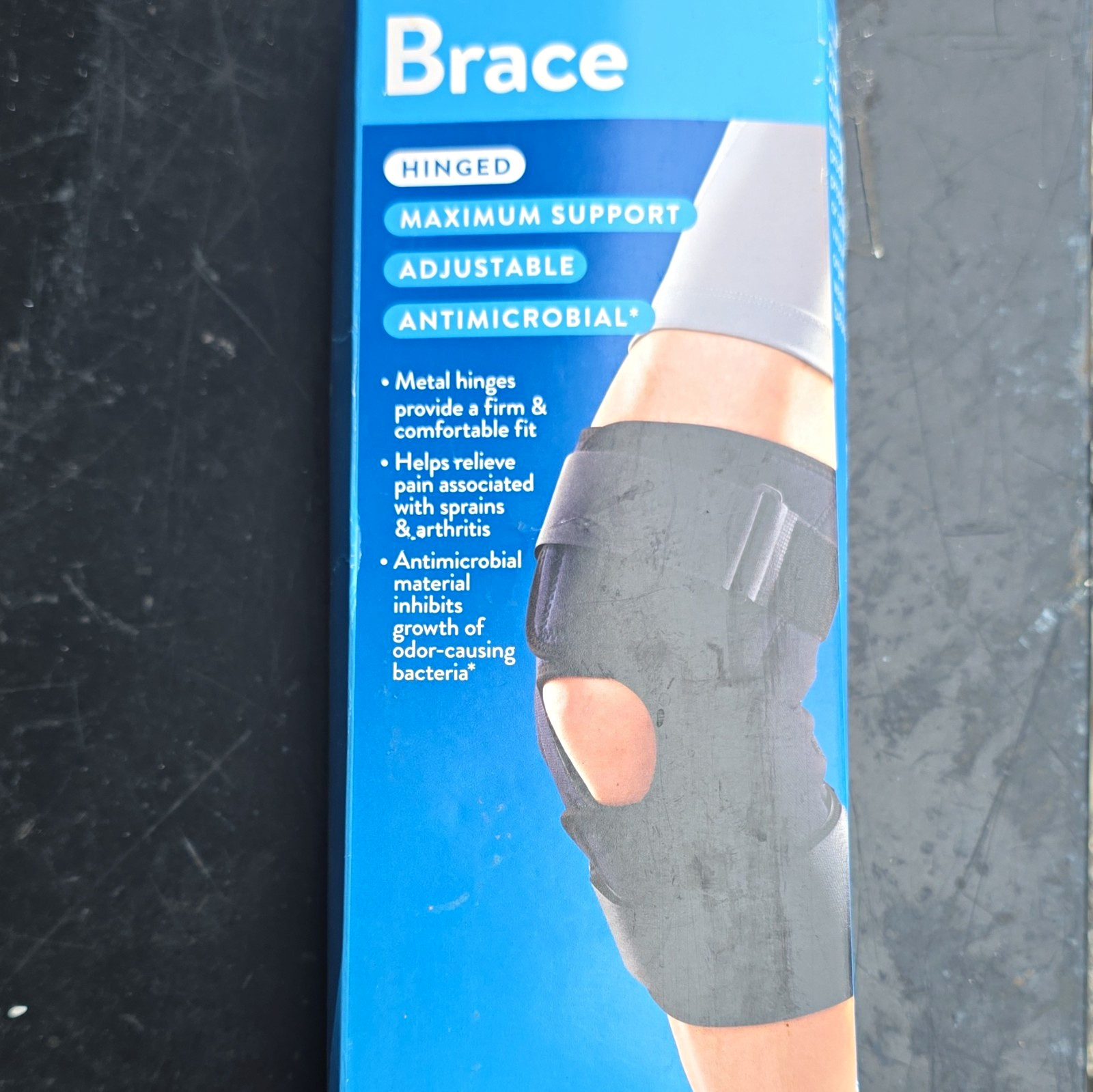 Walgreens Hinged Adjustable Antimicrobial Knee Brace Neoprene Black L/XL AEM5700