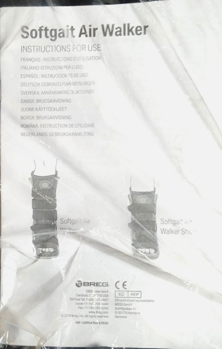 Breg Softgait Air Walker 100617-030 Leg Brace Boot Tall size M