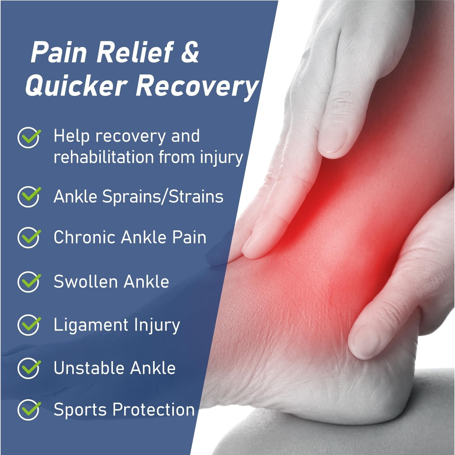 Lace-Up Ankle Brace for Sprained Ankle, Adjustable Stabilizer for Injury Reco…