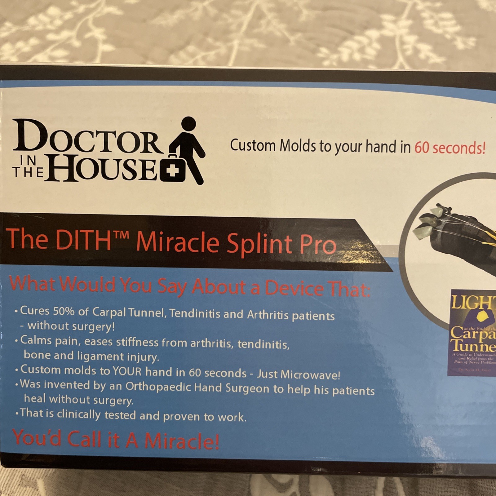 NEW Doctor In The House, DITH Miracle Splint Pro Carpal Tunnel RIGHT Hand
