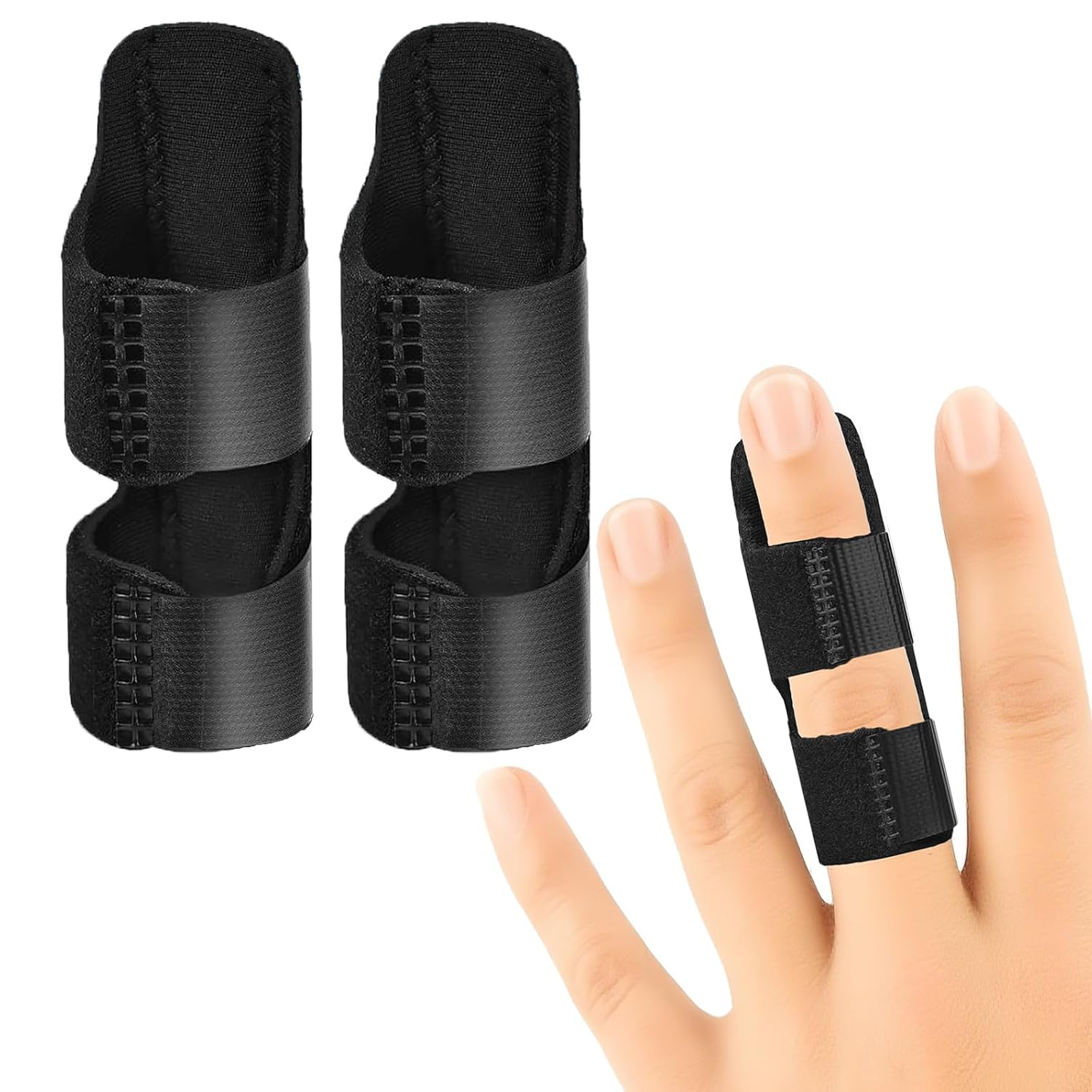 Finger Splint, Black, 2Pcs Trigger Finger Splint Brace | for Injuried Middle, In