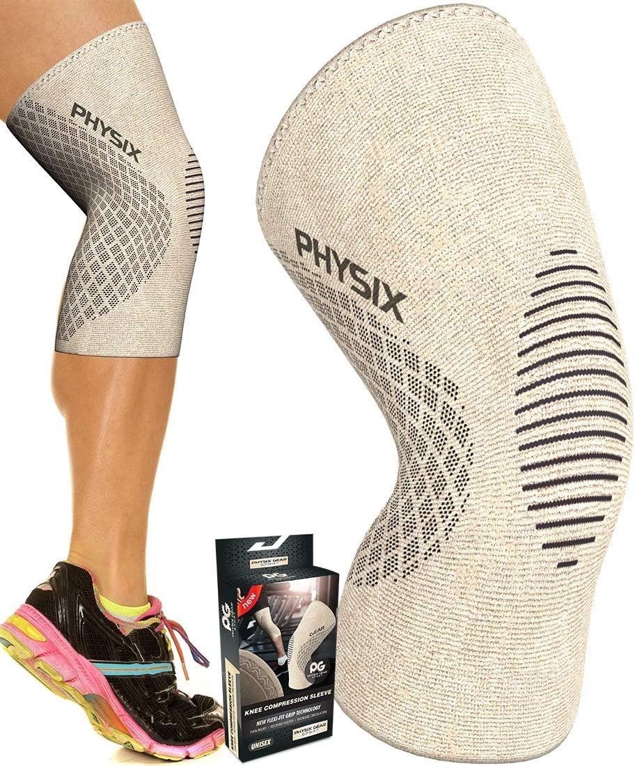 Physix Gear Knee Compression Sleeve for Men & Women Best Compression Knee Brace