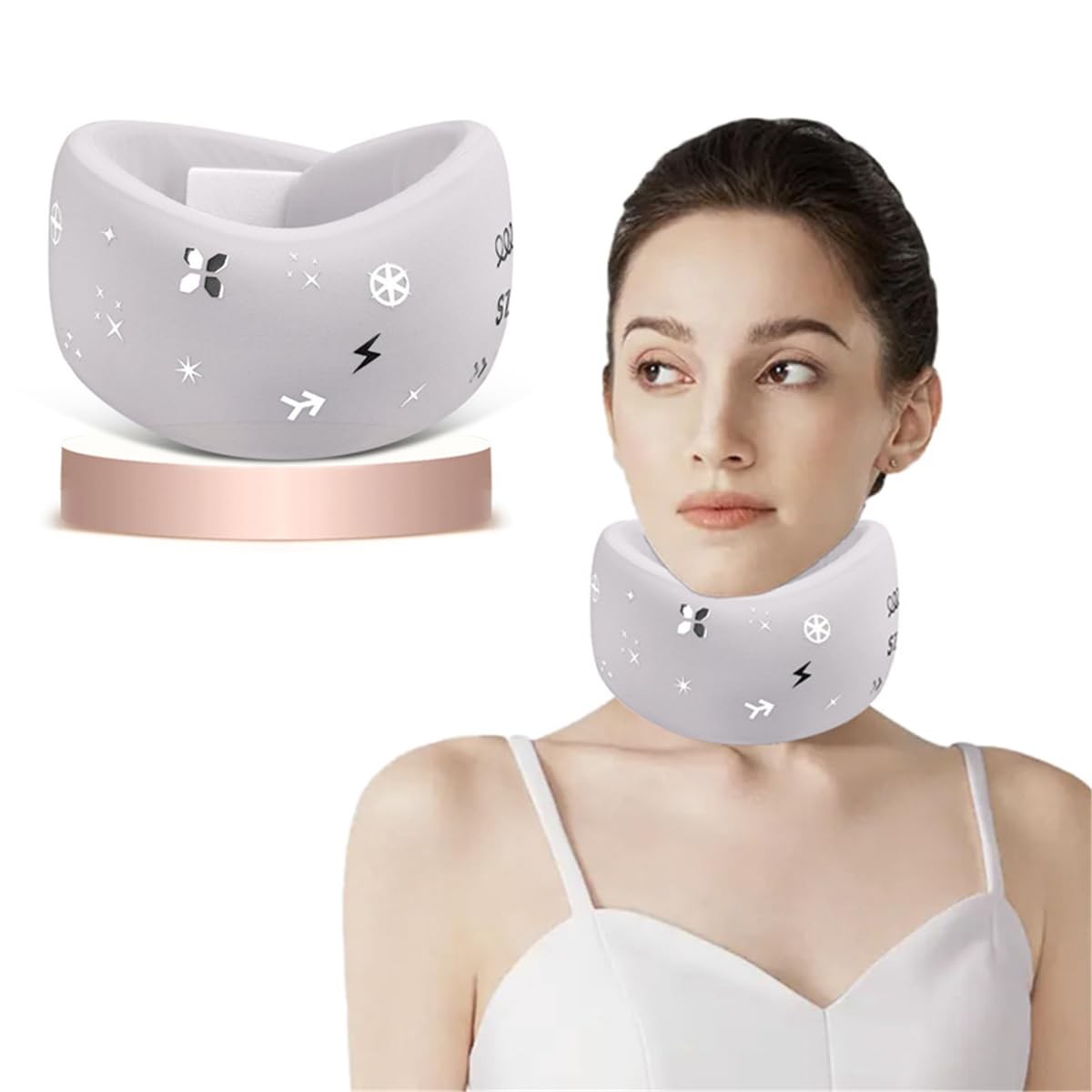 Neck Brace, Soft Memory Foam Cervical Collar Universal Support Gray