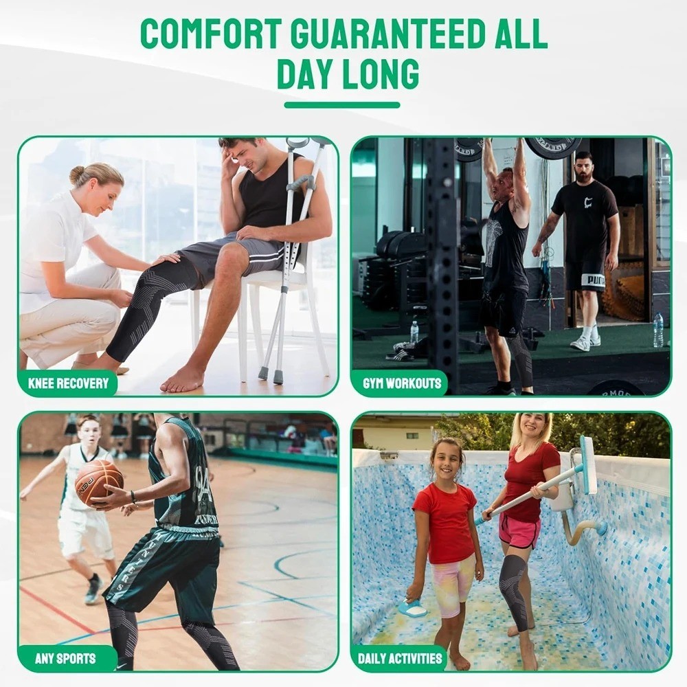 1/2PCS Compression Leg Sleeve Full Length Knee Support for Sports Gym
