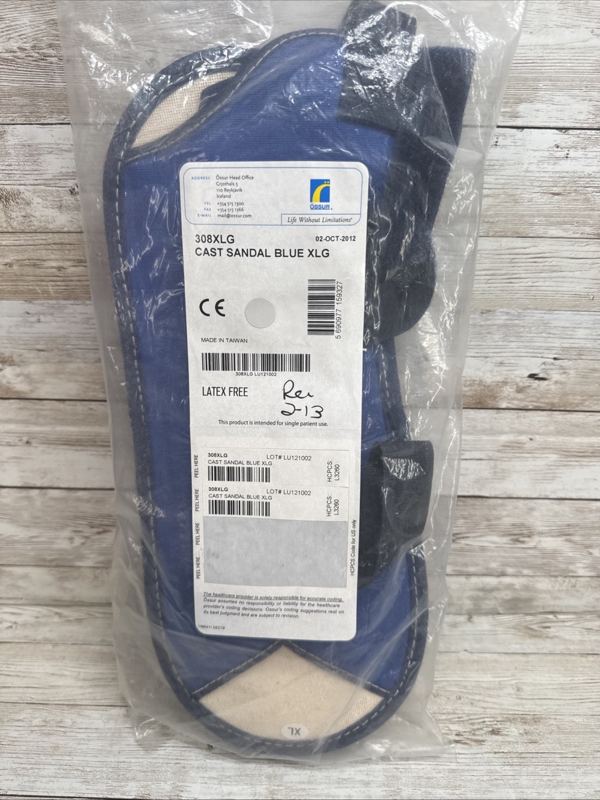 OSSUR CAST SANDAL BLUE 308XLG Size: X-LARGE New