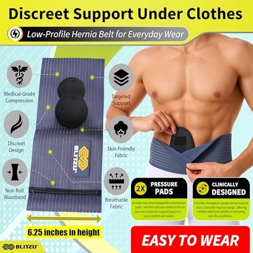 Adjustable Umbilical Hernia Belt for Men & Women, Abdominal Support Truss with 2