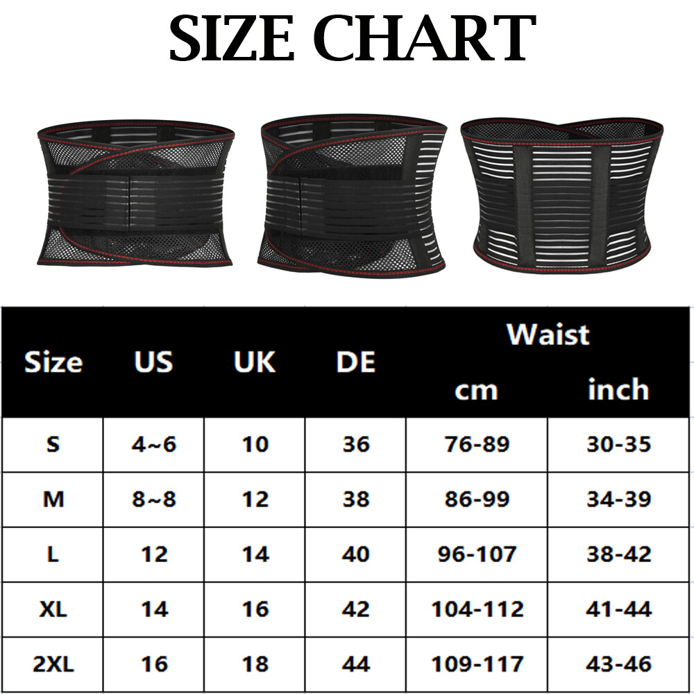 Adjustable Breathable Lumbar Support Lower Waist Back Belt Brace Pain Relief WDG