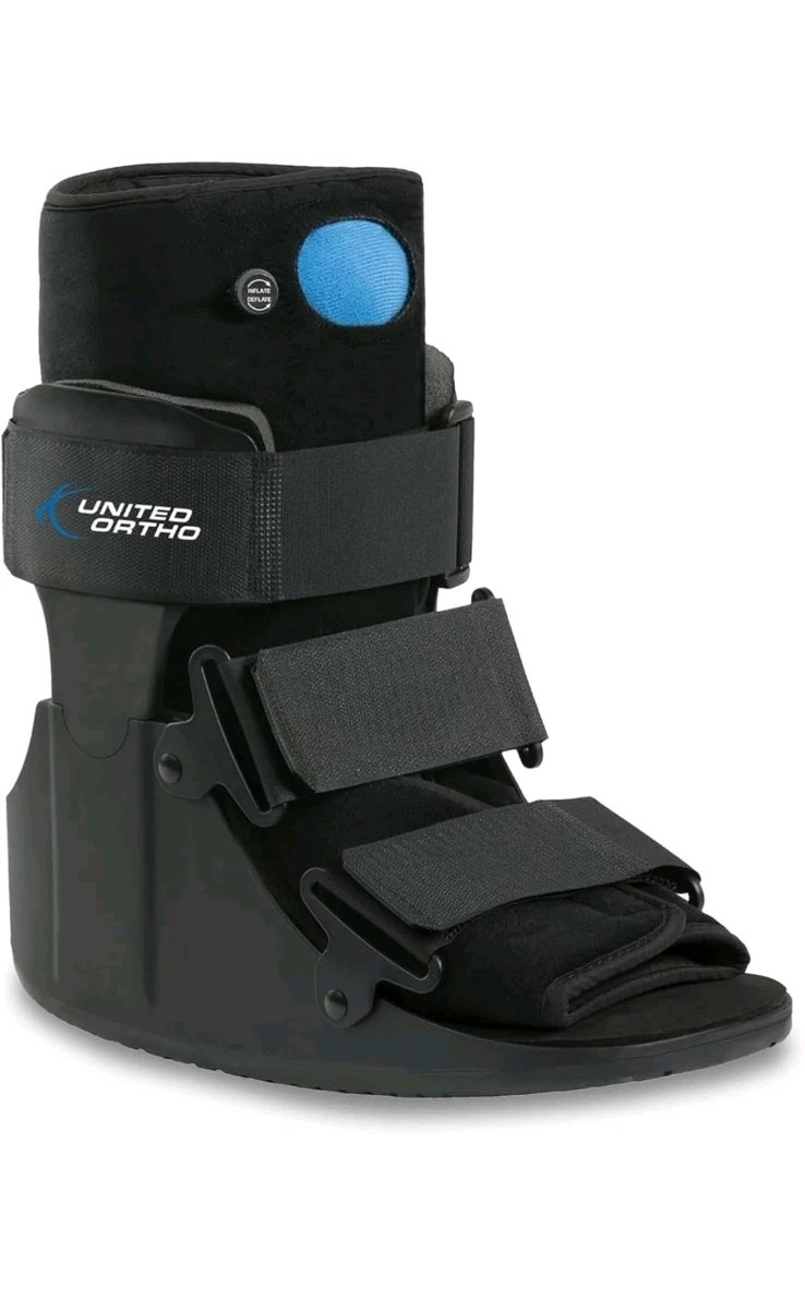 United Ortho Short Air Cam Walker Fracture Boot for Foot, Ankle, Large, Black