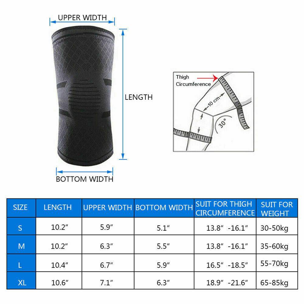 Knee Sleeve Compression Brace Support Joint Pain Arthritis Relief 1xSleeve USA