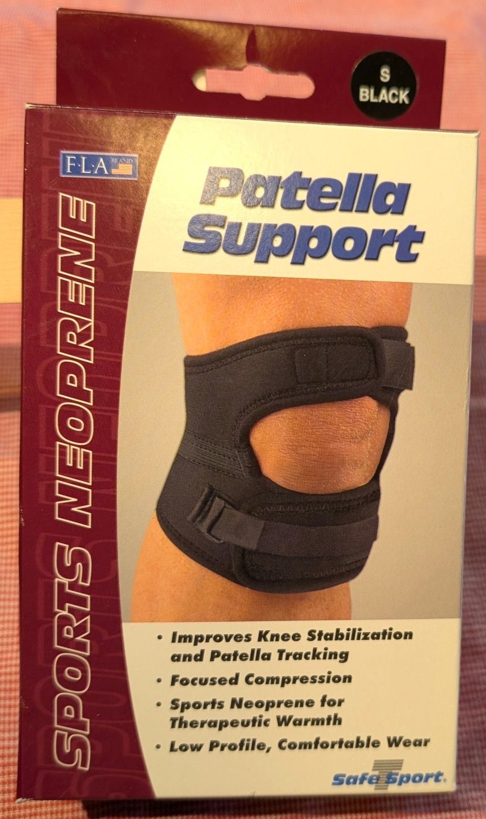 F.L.A. Orthopedics Patella Support Knee brace, #37-300 S, Black, neoprene, NIP
