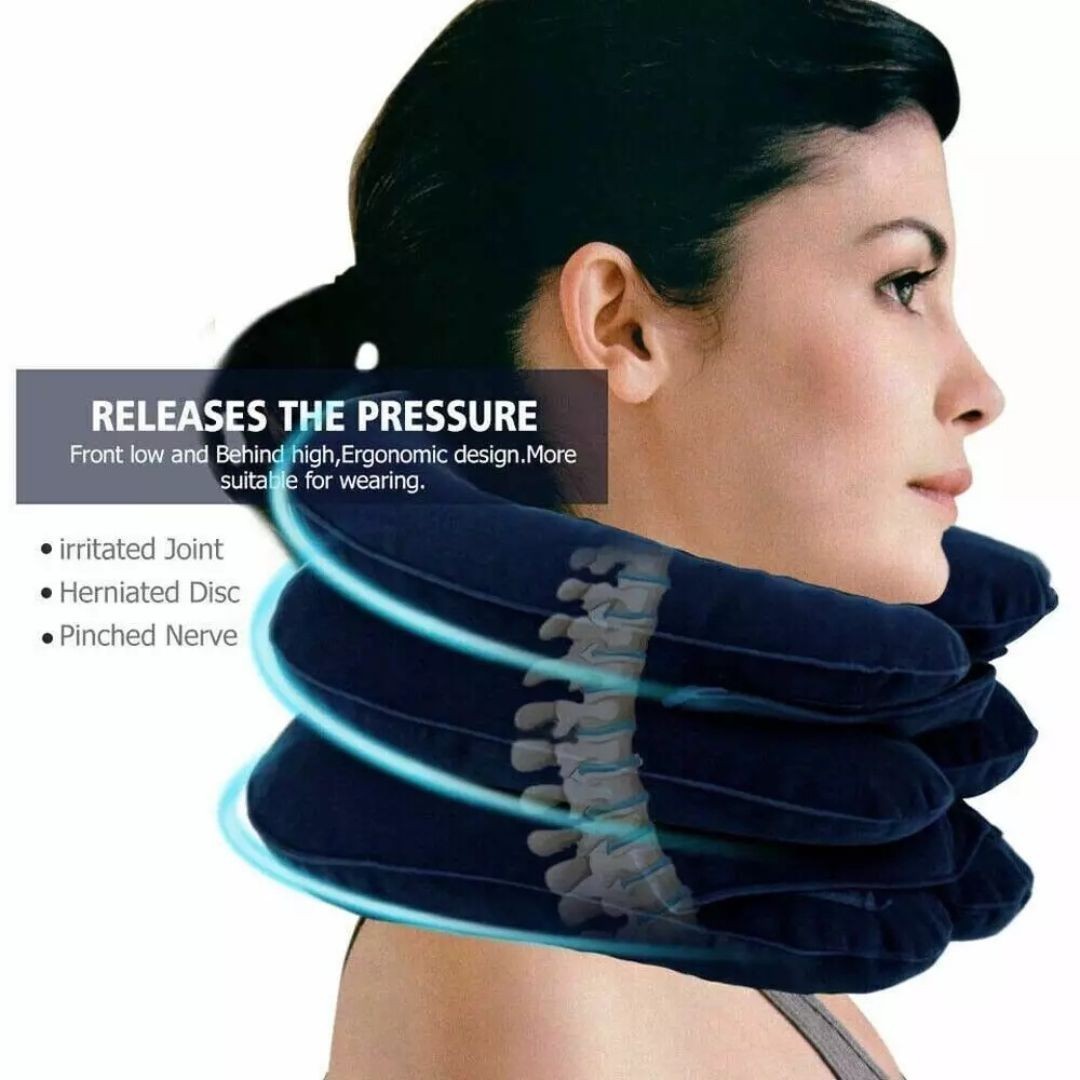 Inflatable Cervical Traction Device Collar Brace Support Pain Relief Therapy