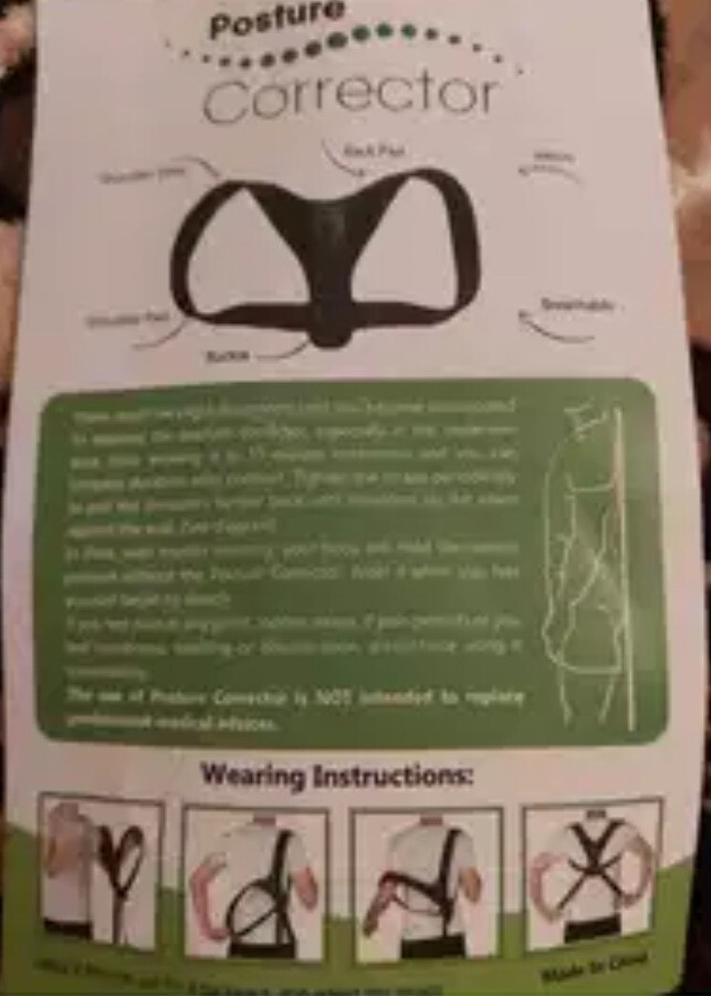 NWT Posture Corrector, black in color