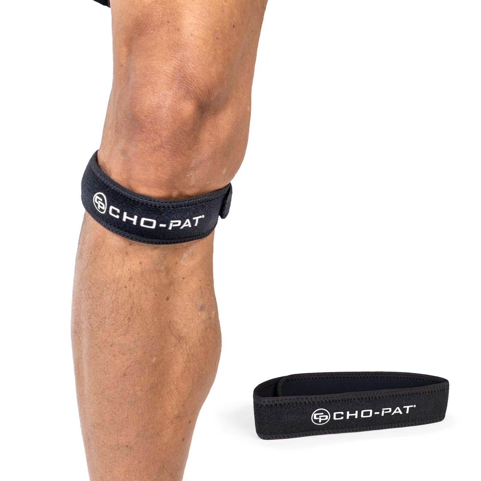 Cho-Pat Patella Knee Strap, Fully Adjustable Support for One Size, Black