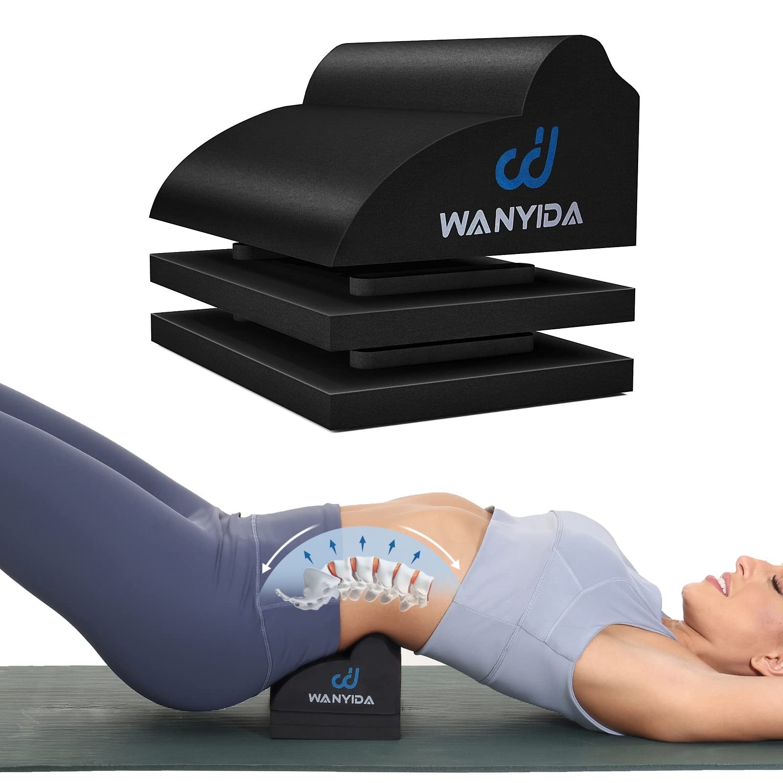 Lumbar Traction Roll Device – Adjustable Back Stretcher for Pain Relief & Decomp