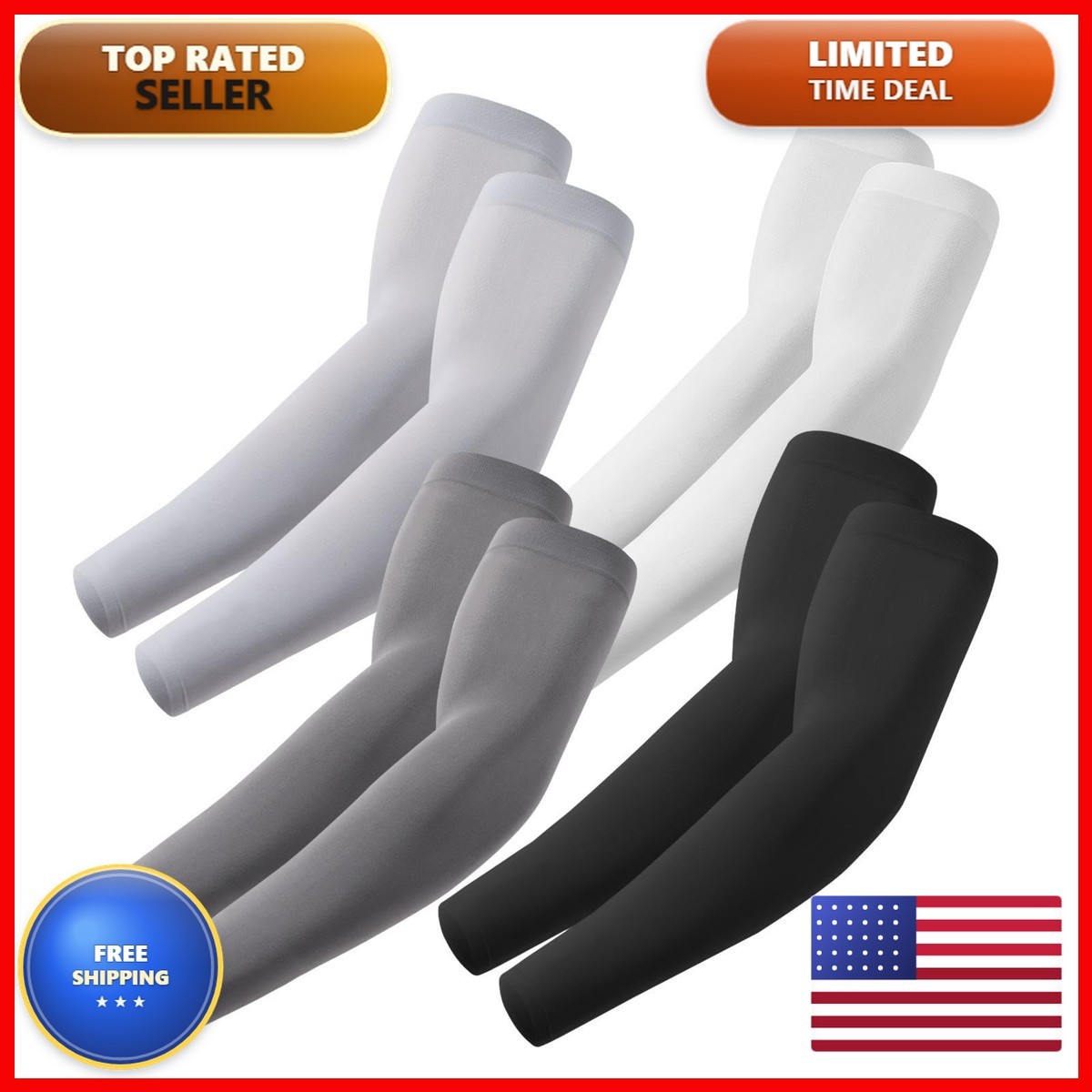 ROXUN Arm Sleeves Cooling UV Sun Protection Sport Compression for Men Women