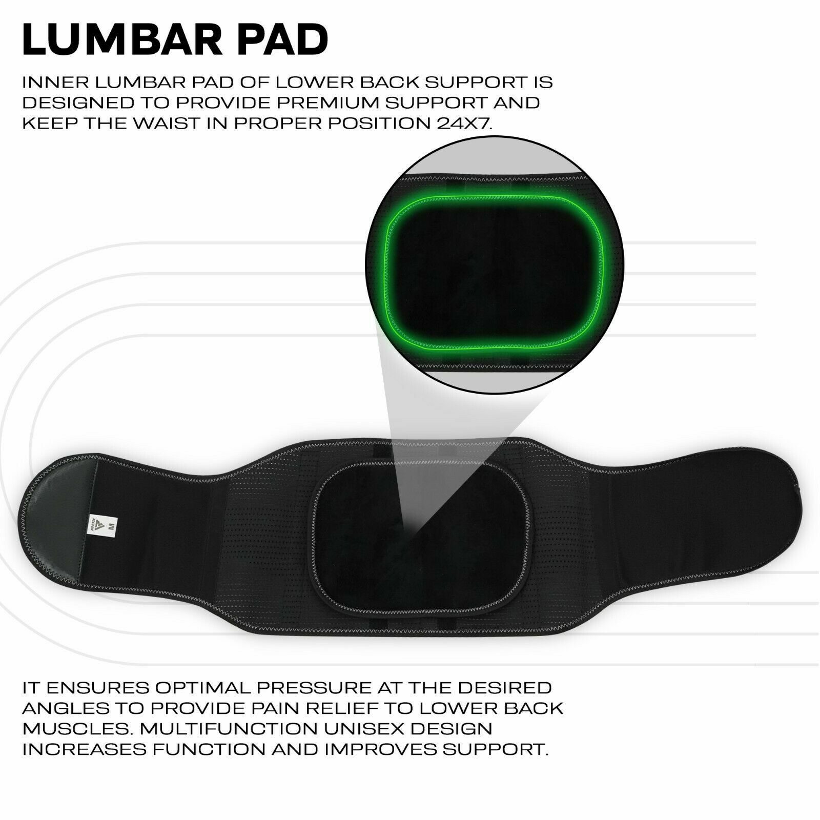 Back Brace Belt by RDX, Back Support, Pain Relief, Lower Lumbar Support Belt