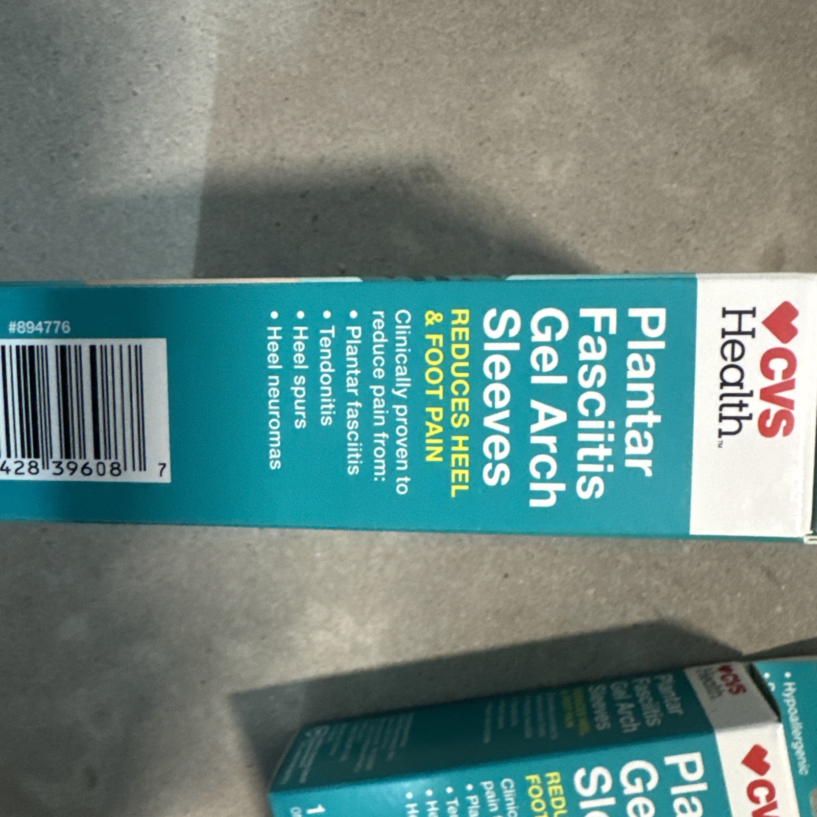 CVS Health Plantar Fasciitis Gel Arch Sleeves Reduces Heel & Foot Pain (2 Boxes)
