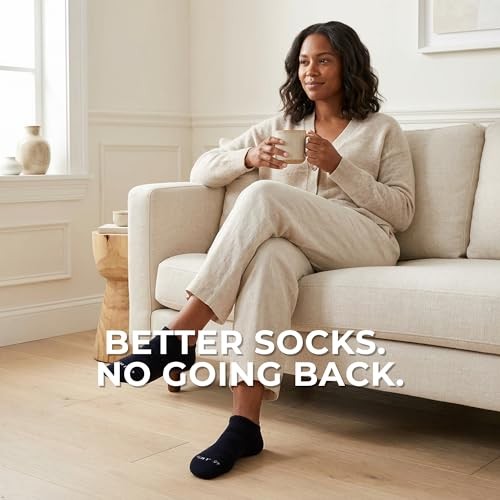 Black Ankle Socks for Women Men (3-Pack) – Cushioned Moisture Wicking Medium
