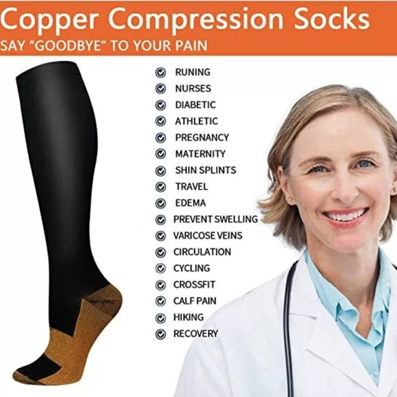 3/6 Pack Copper Compression Socks – Compression Socks Women & Men Circulation