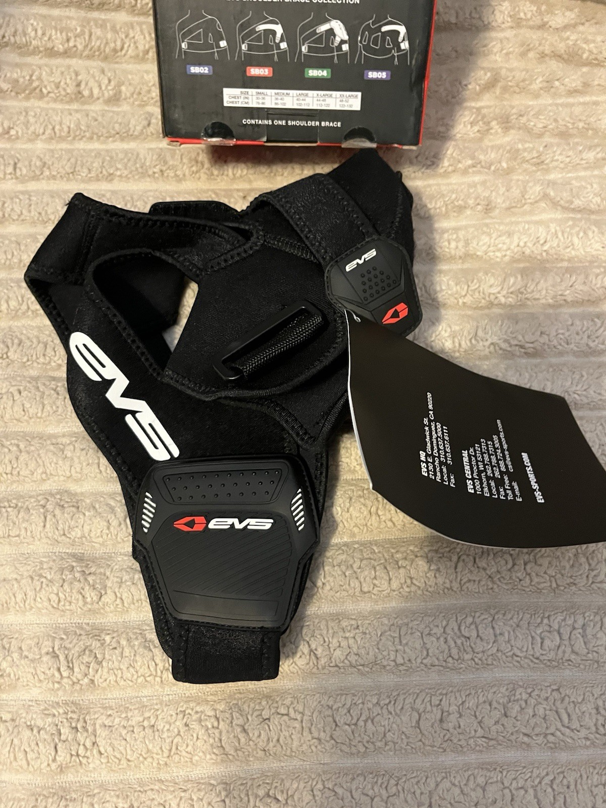 EVS SB03 Adjustable X-Strap Shoulder Brace Small Adult Black Neoprene