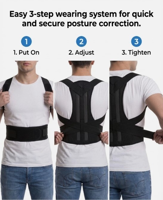 Posture Corrector Adjustable Back Brace Shoulder Support Back Straightener M