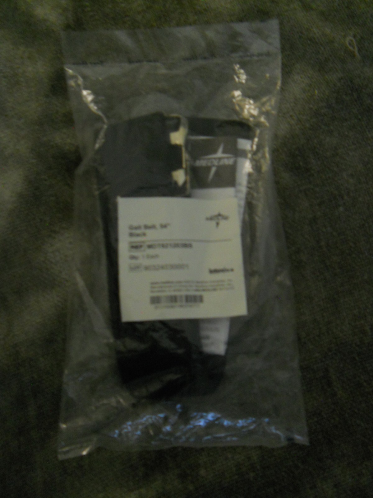 NEW ~ Medline Cotton Gait Belt w Metal Buckle 2×54 ~ Black ~ 1Ct