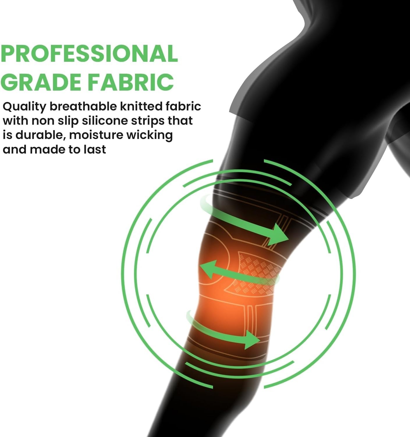 Breathable Compression Knee Brace for Pain Relief – 5 Sizes, X-Large Available