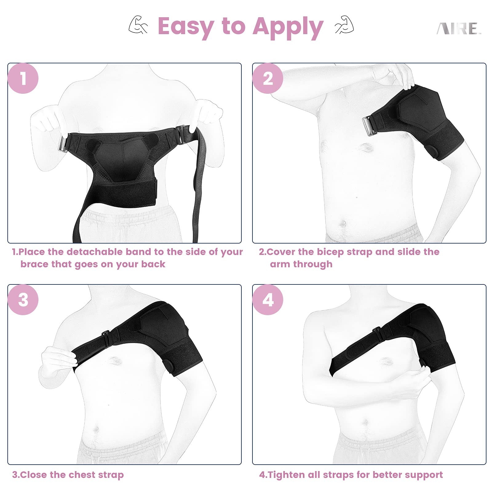 Shoulder Brace for Women and Men Recovery Shoulder. Adjustable Shoulder Suppo…
