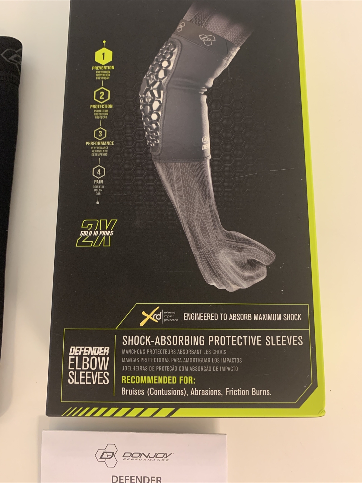 DonJoy Performance Defender Elbow Sleeves Pads – Shock Absorbing – (1 Pair) S