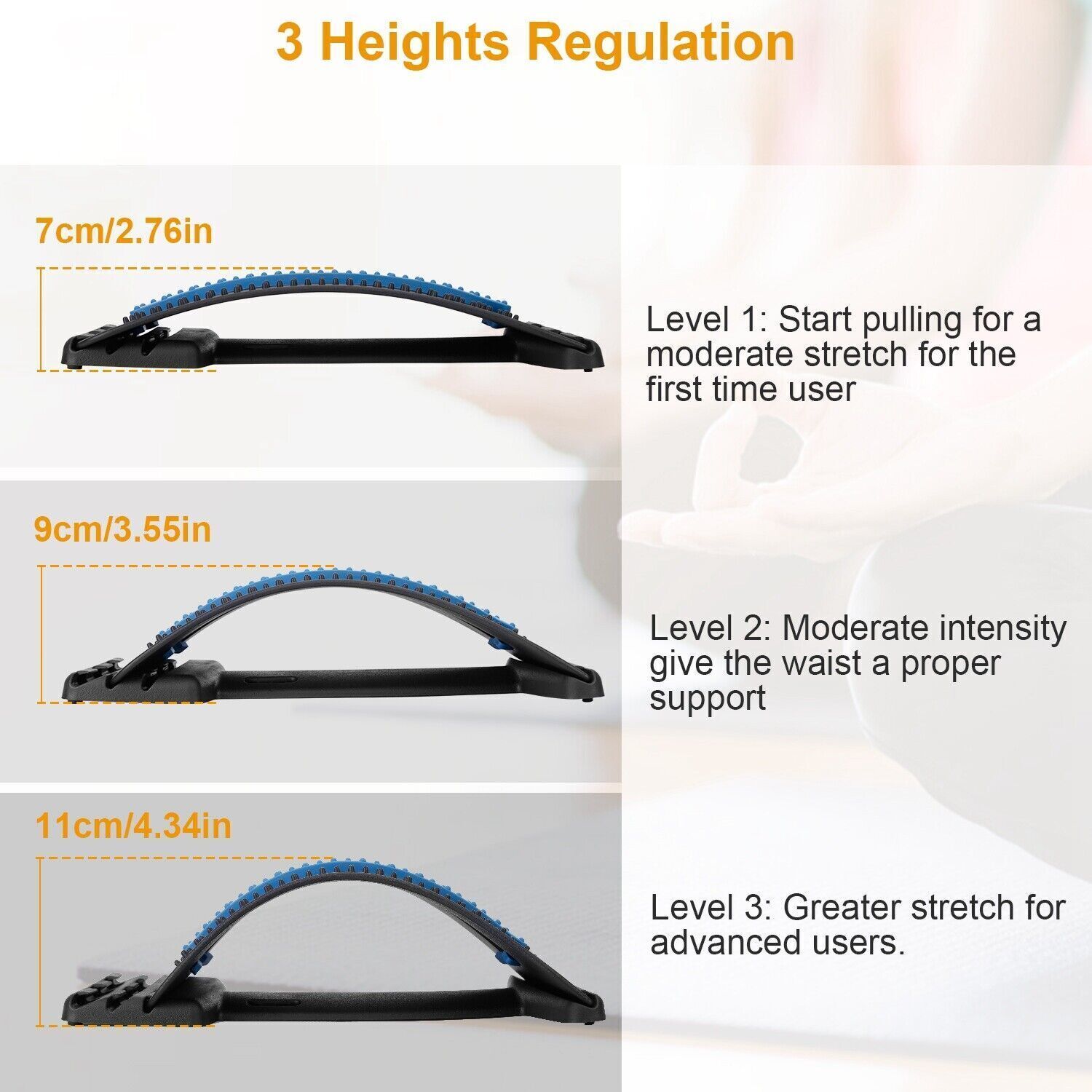 Adjustable Back Support Stretcher Extender Posture Massager Lumbar