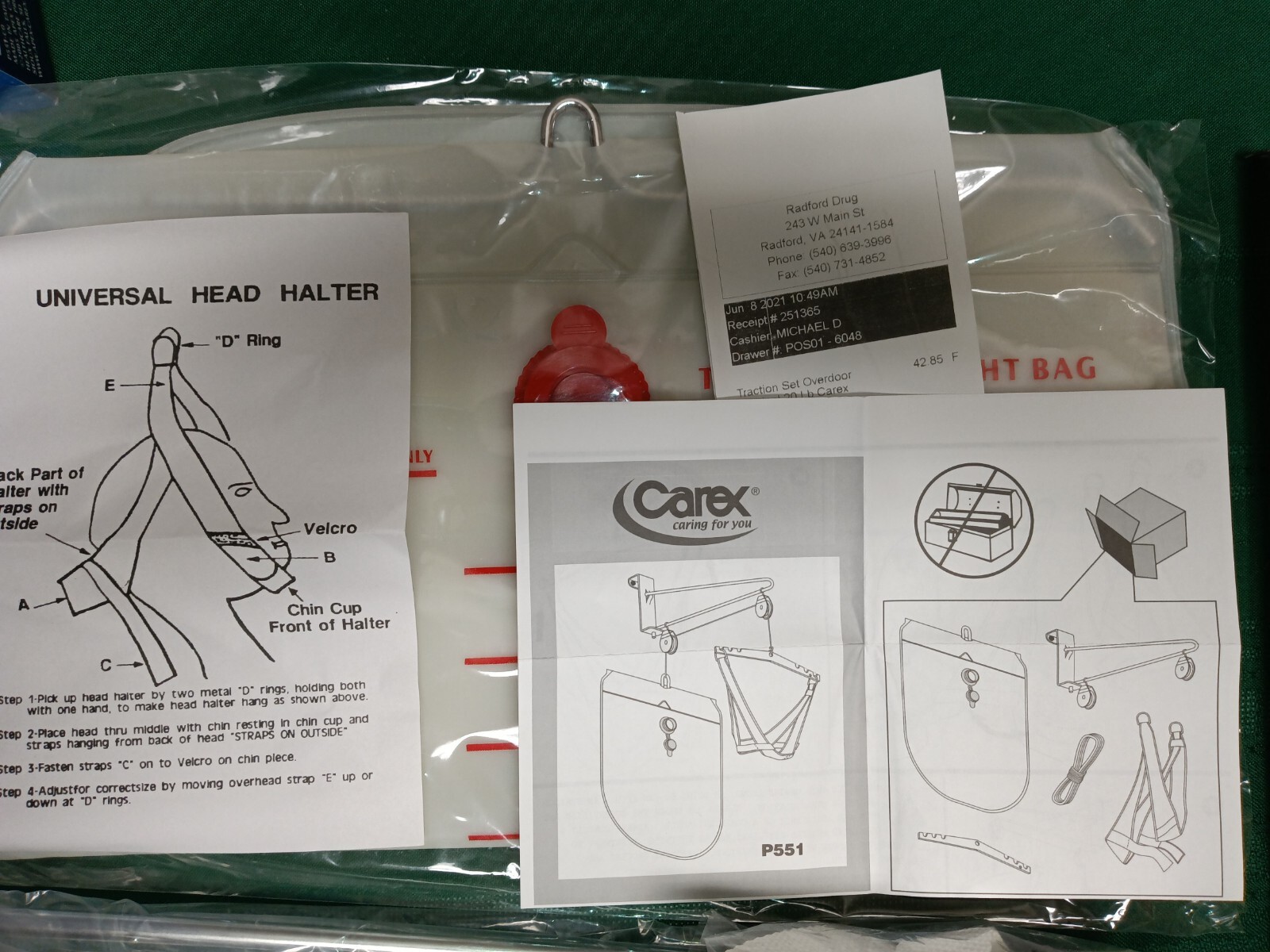 Neck Traction Collar, Carex Cervical Neck Therapy, OPEN Box