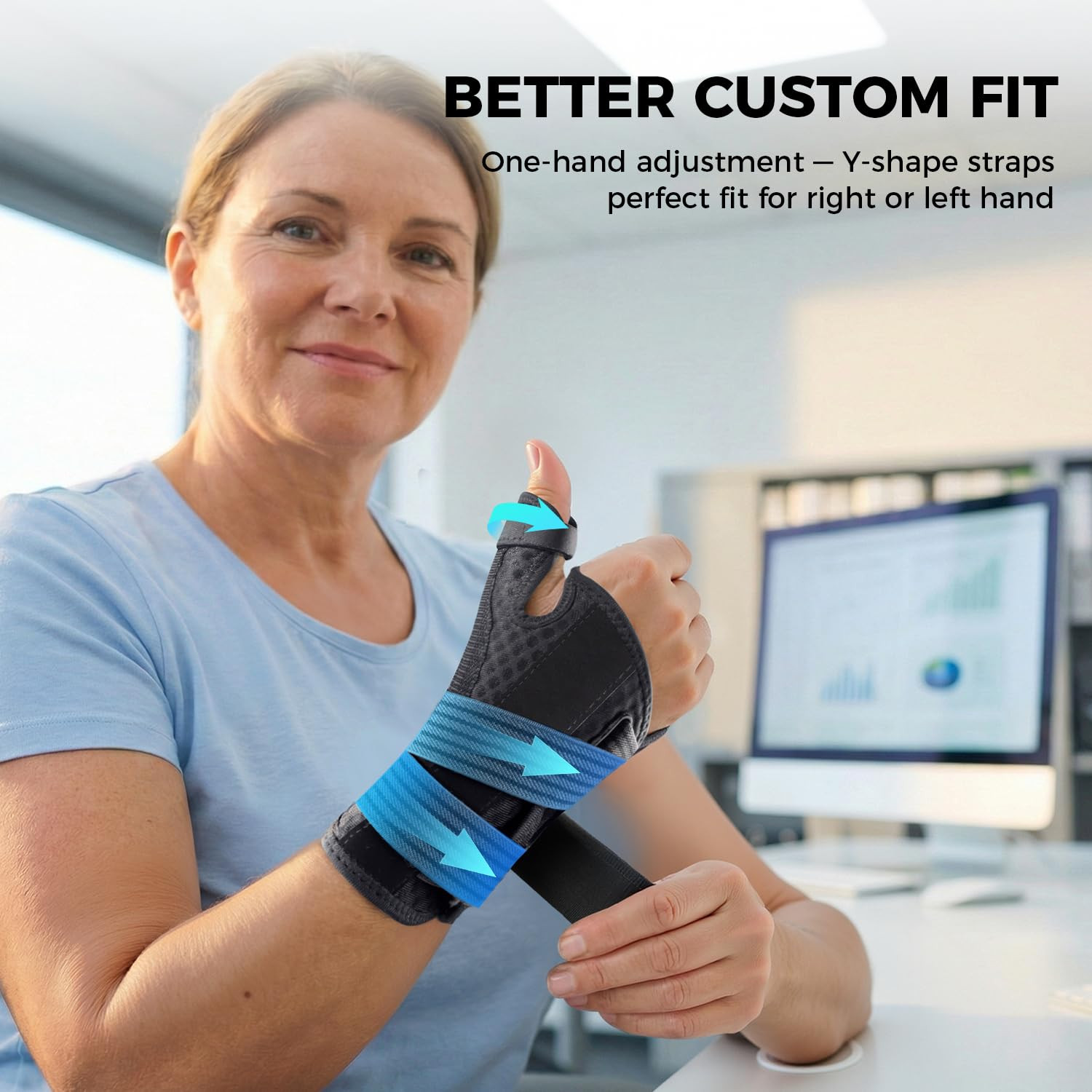 Medical-Grade Pain Relief Thumb Spica Splint, Right/Left Hand Thumb Brace | U…